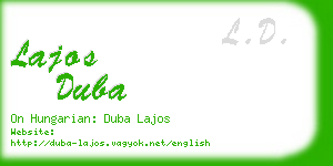 lajos duba business card